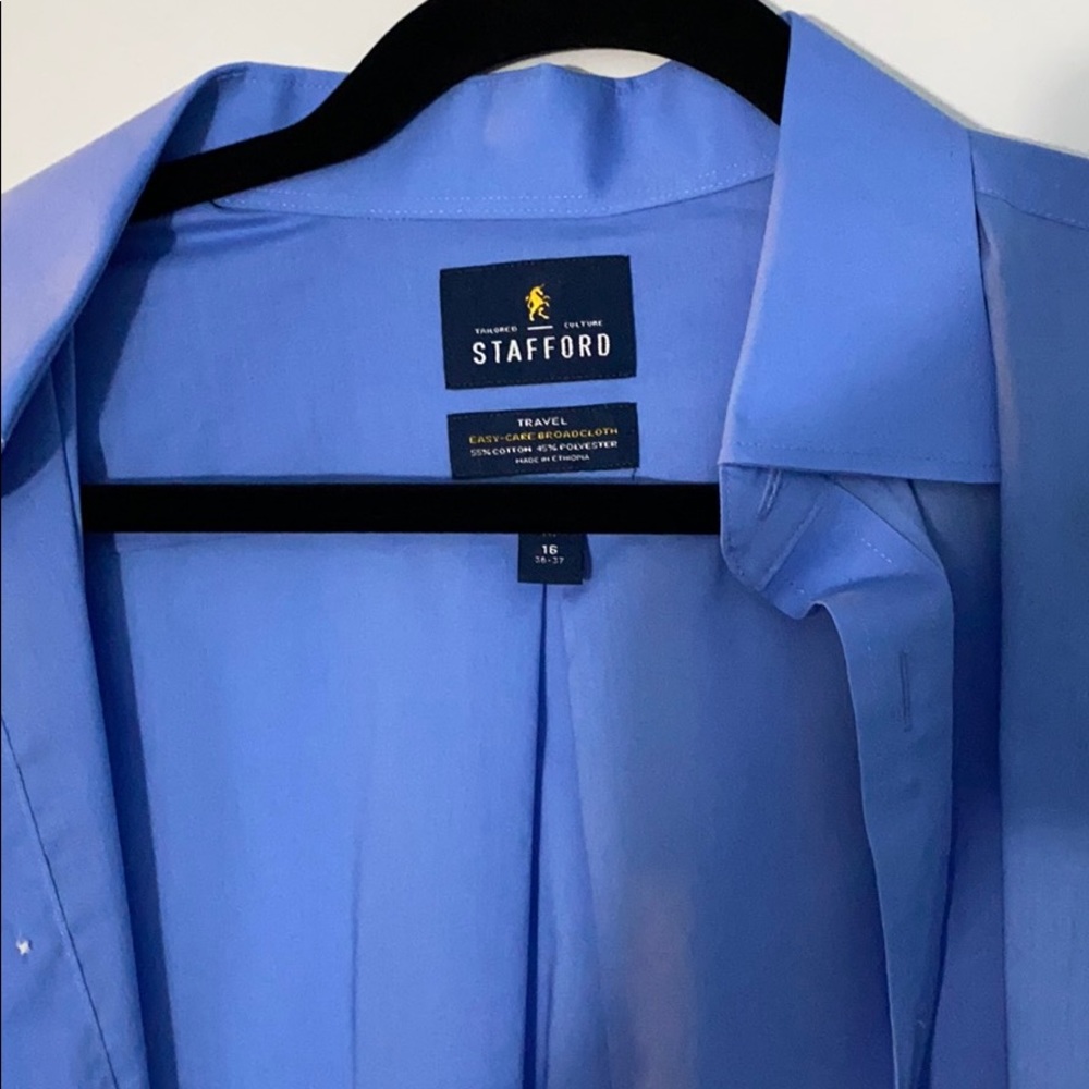 Stafford 16x36-37 Blue Dress Shirt - Picture 3 of 3